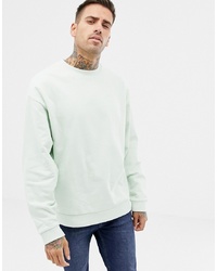 ASOS DESIGN Oversized Sweatshirt In Pale Green Lily