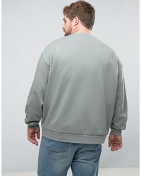 Asos Plus Oversized Sweatshirt In Khaki