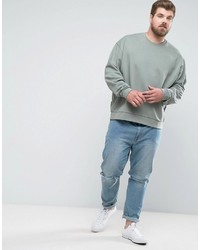 Asos Plus Oversized Sweatshirt In Khaki