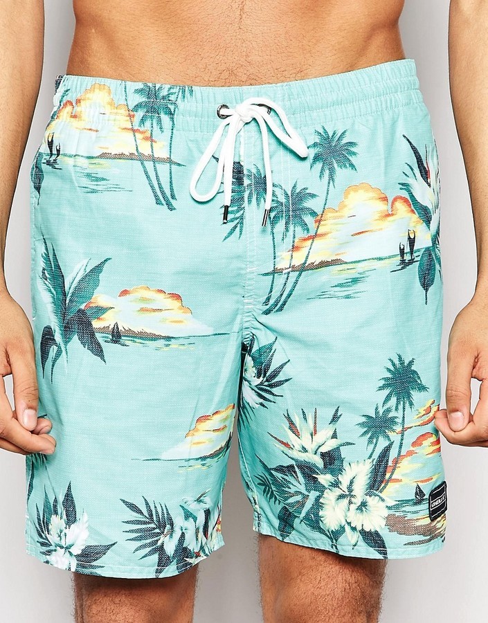 O'Neill Hawaiian Swim Shorts In Green, $69 | Asos | Lookastic