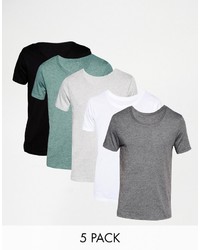 Asos Brand T Shirt With Scoop Neck 5 Pack Save 20%