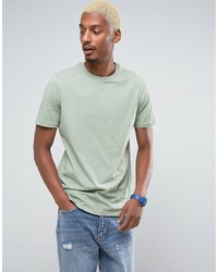 Asos Longline T Shirt In Green