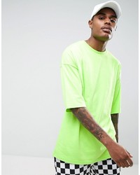 Asos Oversized T Shirt With Half Sleeve In Neon Green