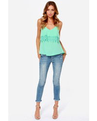 Cotton Candy From Tier To There Mint Green Tank Top