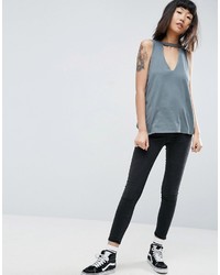 Asos Tank Top With Choker Plunge Neck