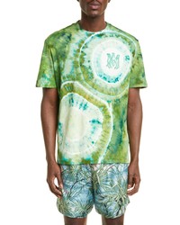 Amiri Embroidered Ma Logo Watercolor Tie Dye Cotton Graphic Tee In Green At Nordstrom