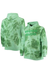 FANATICS Branded Kelly Green Boston Celtics Big Tall Wordmark Cloud Dye Pullover Hoodie