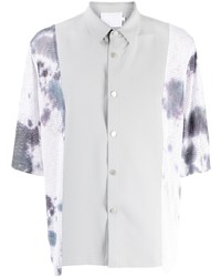 Off Duty Tie Dye Print Perforated Shirt