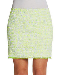 Mint Tweed Mini Skirt