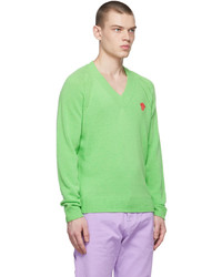 Versace Green Cashmere Embroidered Medusa Sweater