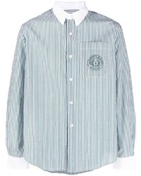 Sporty & Rich Embroidered Logo Striped Shirt