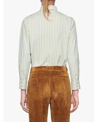 Gucci Pointed Collar Striped Shirt