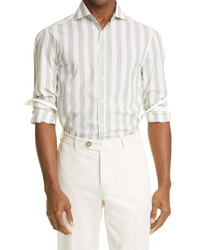 Brunello Cucinelli Slim Fit Stripe Button Up Shirt