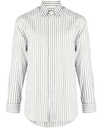 Brioni Striped Long Sleeve Cotton Blend Shirt