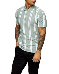 Mint Vertical Striped Polo
