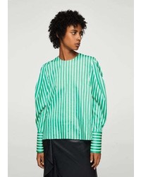 Mint Vertical Striped Shirt