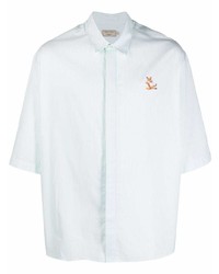 MAISON KITSUNÉ Embroidered Logo Short Sleeve Shirt