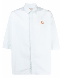 MAISON KITSUNÉ Embroidered Logo Short Sleeve Shirt