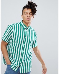 Weekday Louis Short Sleeve Striped Shirt Stripe