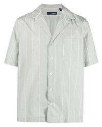 Lardini Notched Pinstripe Short Sleeve Shirt