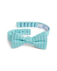 Mint Vertical Striped Silk Bow-tie