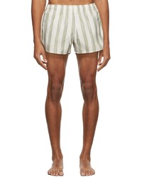 COMMAS Green Off White Short Length Swim Shorts