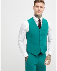 ASOS DESIGN Super Skinny Suit Waistcoat In Green
