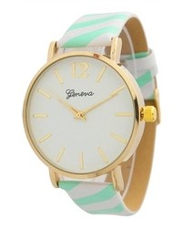 Ily Couture Mint Stripe Watch