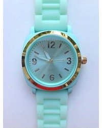 Anthropologie Viscid Watch Rubber Jelly Mint Blk White Deal Summer Special