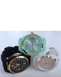 Anthropologie Viscid Watch Rubber Jelly Mint Blk White Deal Summer Special