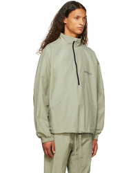 Essentials Khaki Half Zip Track Jacket