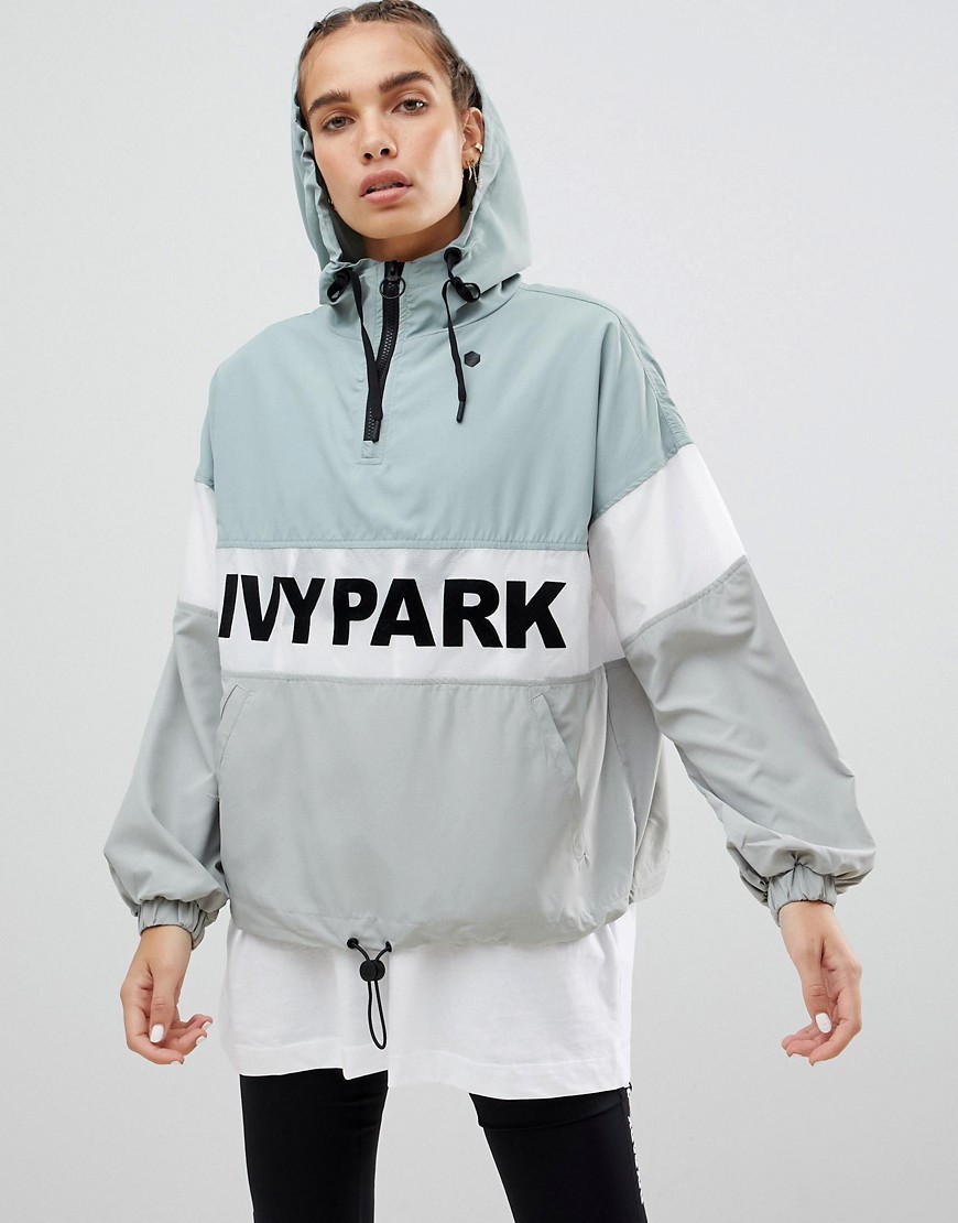 Ivy Park Sheer Panel Flocked Jacket In Mint 40 Asos Lookastic