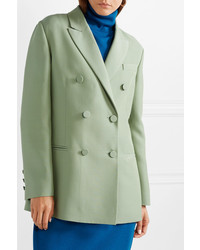 Valentino Double Breasted Silk And Wool Blend Blazer
