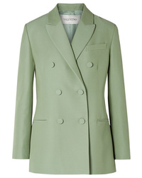 Valentino Double Breasted Silk And Wool Blend Blazer