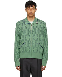 We11done Green Geometric Jacquard Jacket