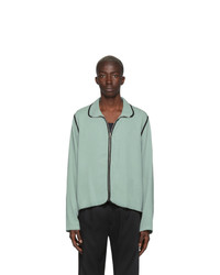 LHomme Rouge Green Zip Up Shirt