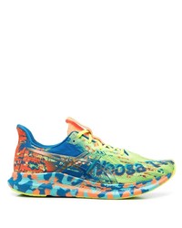 Asics Abstract Pattern Mesh Lace Up Sneakers