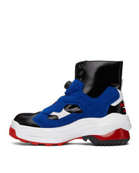 Maison Margiela Black And Blue Reebok Edition Tabi Instapump Fury Lo Sneakers