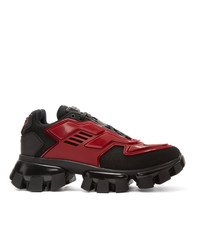 Prada Black And Red Cloudbust Thunder Sneakers