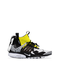 Nike Black White And Yellow X Acronym Presto Leather Sneakers