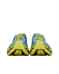 Hoka One One Blue And Yellow Evo Mafate 2 Sneakers