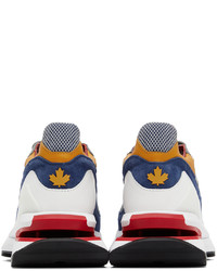 DSQUARED2 Blue Grey Slash Sneakers