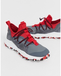 Timberland Brooklyn Trainers In Grey And Red