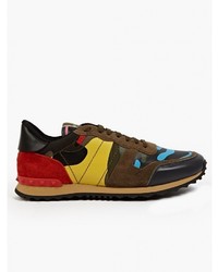 Valentino Camouflage Print Running Sneakers