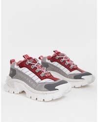 CAT Footwear Cat Intruder Chunky Trainers In Red Ash