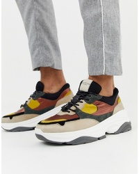Selected Homme Chunky Sole Multi Colour Premium Leather Trainer