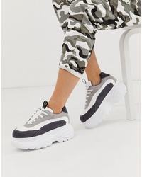 NA-KD Chunky Trainers With Colour Block Detail In White