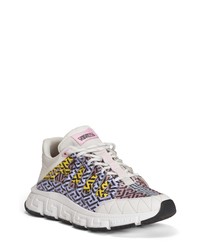 Versace First Line Trigrecca Sneaker In White Candy Orchid At Nordstrom