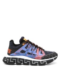 Versace Greca Pattern Lace Up Sneakers