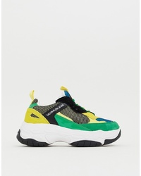 Calvin Klein Marvin Chunky Trainers In Green Multi